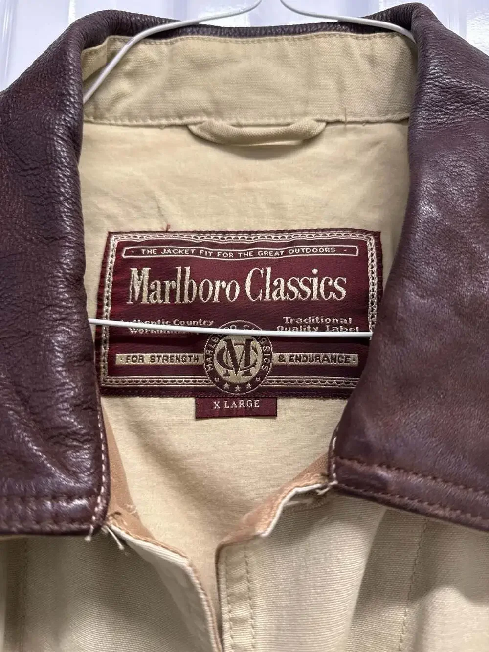 Vintage Marlboro Classic jacket 90's rare Leather Collar - Picture 3 of 10